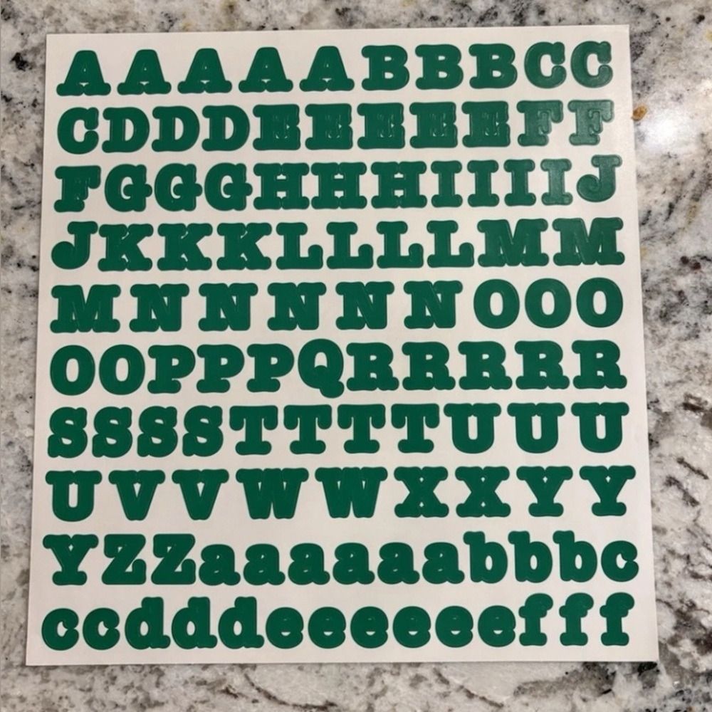 Creative Memories Original Large Bold Green ABC/123 Scrapbook Stickers